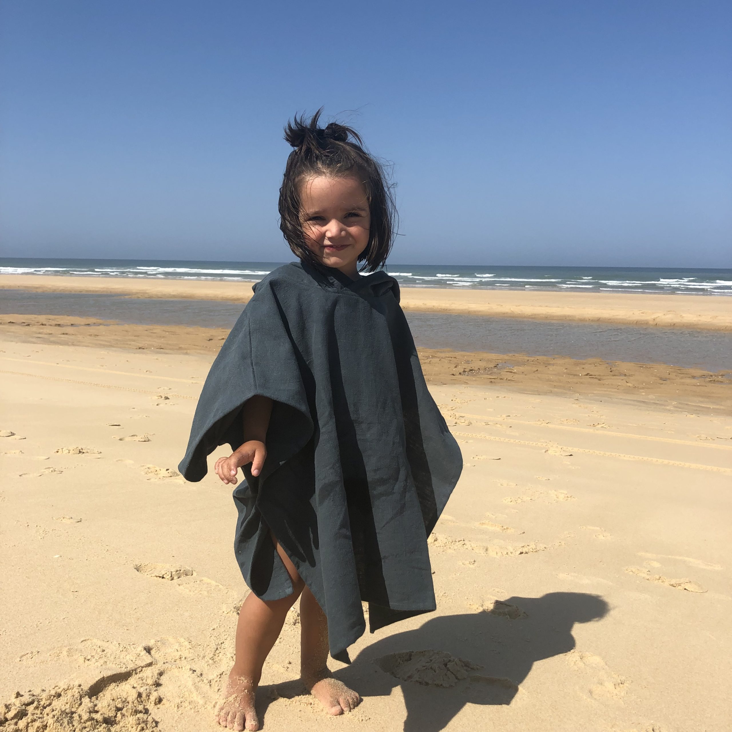 Poncho de plage Enfant Bleu Pétrole